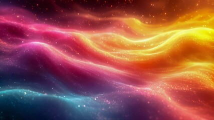 Poster - Abstract glowing neon light trails with vivid colors of red, orange, and purple