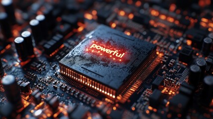 Poster - Powerful Processor: A Close-Up of a High-Performance CPU