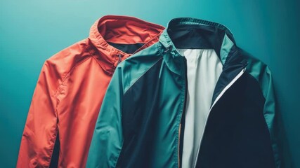 Poster - Two coats hang on a rack, waiting to be worn