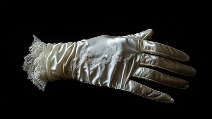 Poster - A pair of white gloves sitting on a dark background, ready for use or display