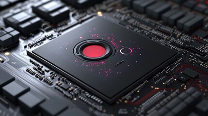Poster - Cutting-Edge Microchip Technology: A Close-Up View of a Modern Processor