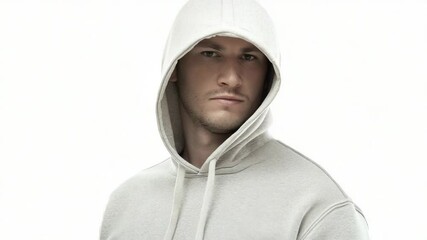 Aufkleber - A person wearing a white hoodie holds a cell phone, possibly texting or browsing
