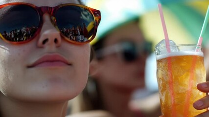 Poster - Close-up shot of a person holding a drink, possibly at home or in a cafe