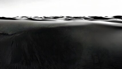 Poster - Black and White Textured Rippled Surface Inspired by Sand Dunes