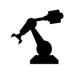 Poster - Industrial robot arm vector illustration for automation manufacturing and engineering design