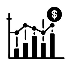 Poster - Financial growth chart showing increase in revenue and profit with dollar symbol icon design