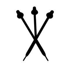 Poster - Three black arrows crossed vector illustration design element for archery target practice and sport