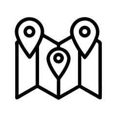 Poster - Location map with multiple destination points for gps navigation and travel planning icon