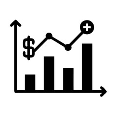 Poster - Financial growth chart showing dollar increase and positive trend for business investment success