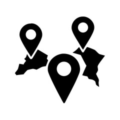 Poster - Find locations on map with location pin point markers for travel destination and navigation apps