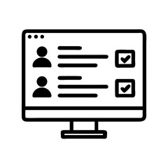 Poster - Online survey form on computer screen with user profiles and checkboxes illustration vector
