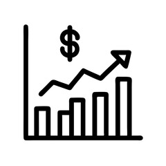 Poster - Financial growth chart with dollar sign icon representing investment and market increase trend