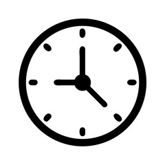 Poster - Clock icon vector image showing time management and schedule in black and white design style
