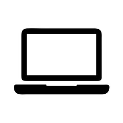 Poster - Laptop computer vector icon for technology and business solutions digital device design element