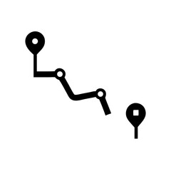 Poster - Find route destination path travel direction navigation gps map journey location pointer icon symbol