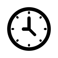 Poster - Download clock icon vector image black and white time illustration watch graphic design element