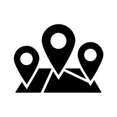 Poster - Find directions map locations travel destination gps navigation points on a map with pins