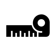 Poster - Measuring tape icon vector illustration for construction industry and design projects and ruler tool