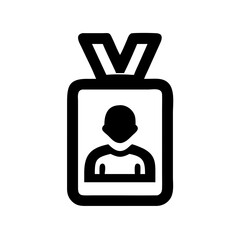 Poster - Employee id badge icon vector identification card pass human profile identification tag access