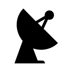 Poster - Satellite dish antenna vector icon illustration for communication and technology design projects