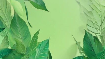 Poster - Abstract Green Background with Leaves and Vegetation for Phone Wallpaper