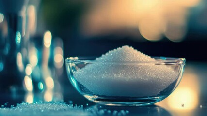 Poster - A bowl of sugar sitting on a table with a white background
