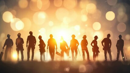 Poster - A group of people standing together in front of a bright light, possibly indicating hope or guidance