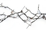 Metal torn wire isolated on white background