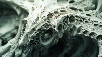 Poster - Abstract porous architectural structure, detailed close-up view, with textured background, perfect for science visualization