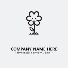  Flower illustration black and white for logo company vector image