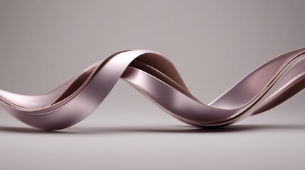 Poster - Elegant metallic ribbon flow, abstract 3D render for sophisticated backgrounds