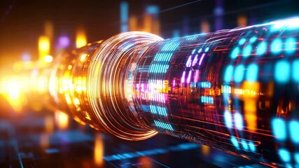 Poster - Abstract Colorful Light Stream in Modern Digital Design Concept