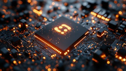 Poster - Illuminated Microchip: A Glimpse into Digital Innovation