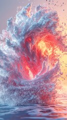 Poster - Abstract depiction of a dynamic, exploding wave.
