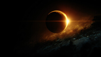 Wall Mural - sun solar eclipse phenomenon moon cosmos space universe