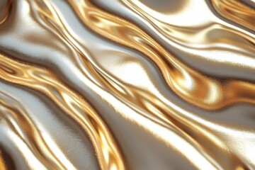 Poster - Golden Silk Waves Abstract Texture.