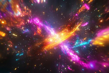3d rendering of a colorful nebula in a deep space background with stars and galaxies. space backgrou