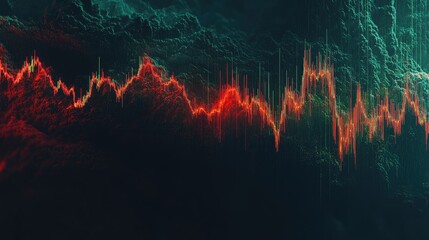 Poster - Abstract crypto market volatility with colorful graph lines in dark mode
