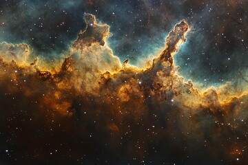 Poster - amazing colors of a galactic background with realistic cinematic lighting, space, and nebulae for a 