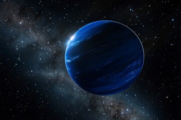 Poster - background with a blue planet and stars, a space background, a dark sky. --ar 125:83 --v 6.1 job id: