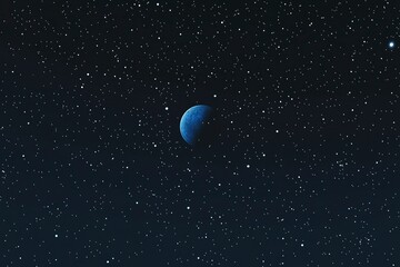 Poster - background with a blue planet and stars, a space background, a dark sky. --ar 125:83 --v 6.1 job id: