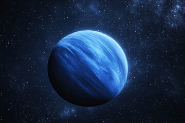 Poster - background with a blue planet and stars, a space background, a dark sky. --ar 125:83 --v 6.1 job id: