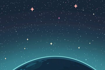 Poster - background with a blue planet and stars, a space background, a dark sky. --ar 125:83 --v 6.1 job id: