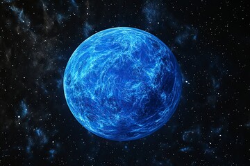 Poster - beautiful blue planet in space with stars and nebulae. abstract background for design. dark, black b