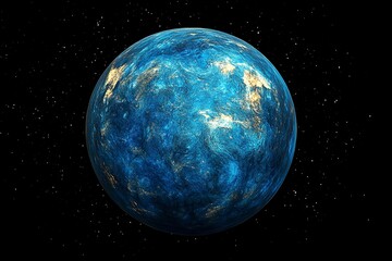 Poster - beautiful blue planet in space with stars and nebulae. abstract background for design. dark, black b