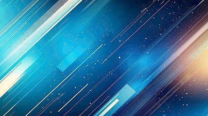 Poster - Abstract Blue Lines Background: Dynamic Digital Art