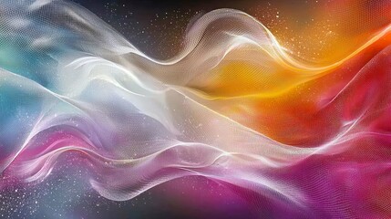 Poster - Abstract Colorful Waves: Digital Fantasy Art