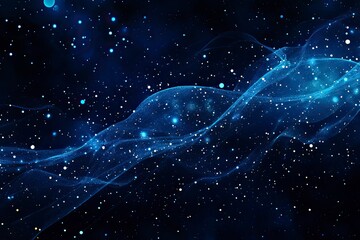 Poster - blue planet with a starry sky background. dark space. abstract cosmic background. elements of text a