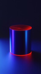 Poster - Dynamic cylinder illuminated by vibrant neon lights.