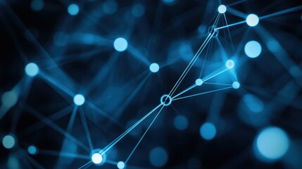 Wall Mural - Abstract digital network design with glowing points and lines.